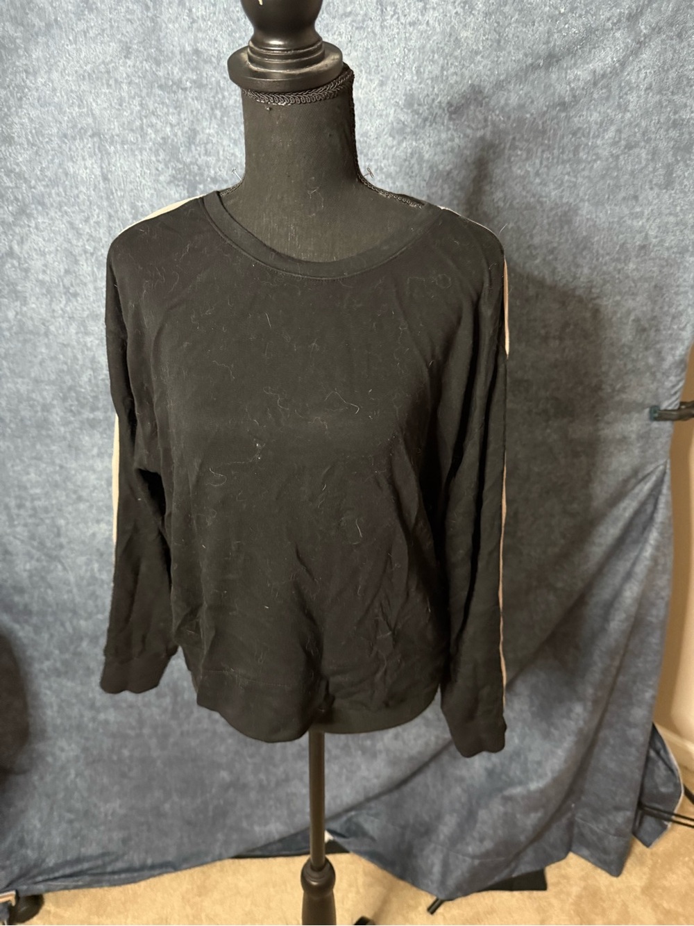 Danskin Black Top with Light Tan Shoulder Trim